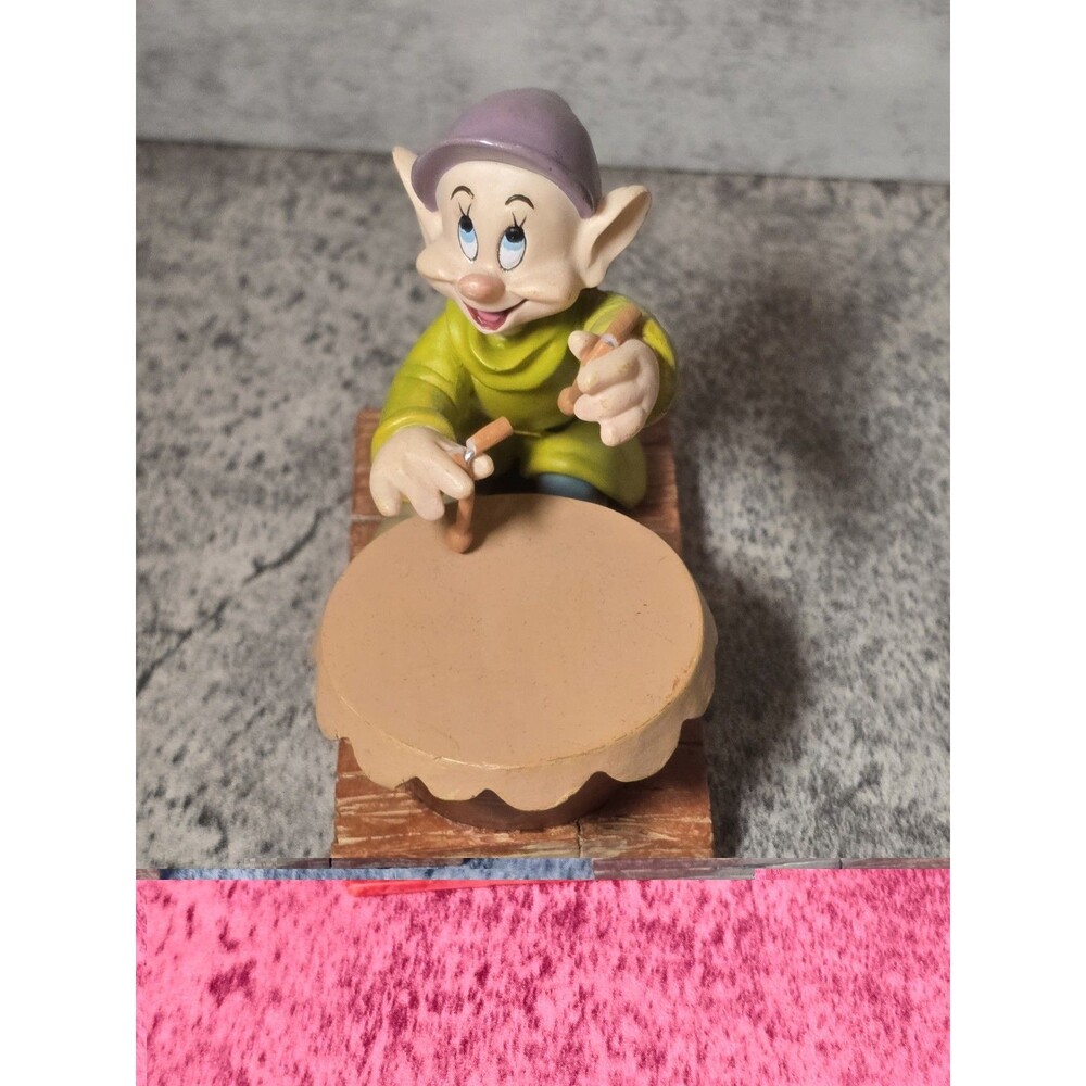 Dopey Playing Drums Disney Snow White Dwarf Figurine Enesco 65th Anniversary